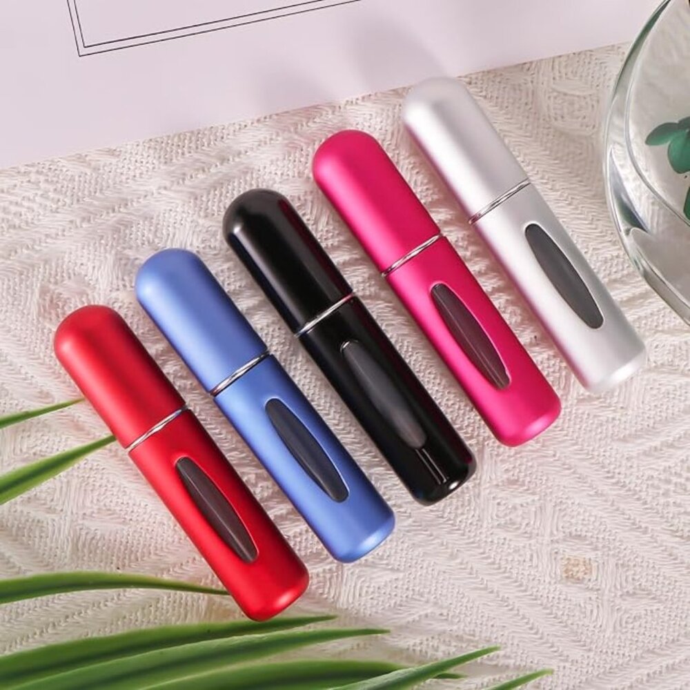 Portable Mini Refillable Perfume Atomizer Bottles – 5ml Travel Set (5 Colors)